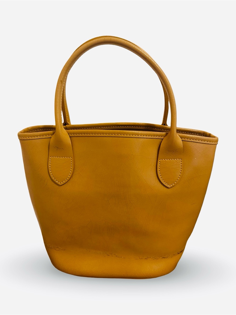 Longchamp Carmel Leather Tote Bag - Mustard Yellow/Camel - Picture 10 of 14